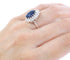 Cubic Zirconia And Tanzanite Sterling Silver Ring Size 7 AX71356